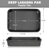 Tiawudi Lasagna Pan 15x10x3 Inch Baking Pan for Oven Nonstick