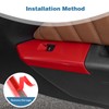 PDKLIN for Mustang Power Window Switch Panel Cover Trim Red
