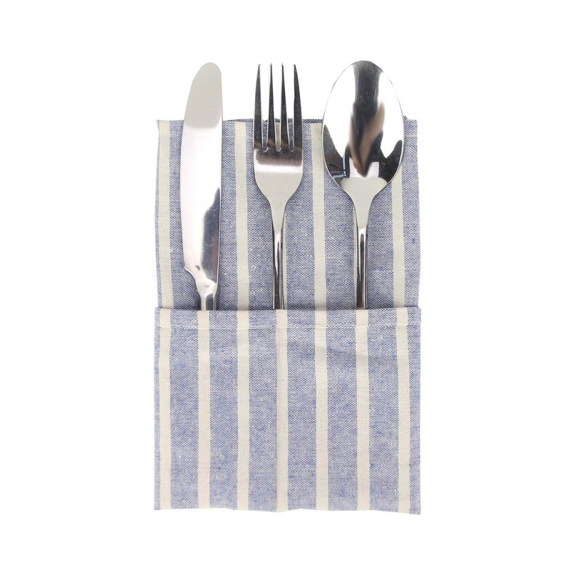 INFEI Broad Striped Cotton Blended Dinner Cloth Napkins - Set