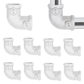 8 PCS 1/2 Inch 90 Degree Elbow Pipe Fitting Connector, 2 Way Aluminum Alloy Industrial Connector Accessory for DIY Building Chairs, Shelves, Vintage Pipe Furniture