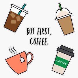 Magnet But First, Coffee Sheet (5Pcs) Magnet Bumper Sticker Car Magnet Flexible Reuseable Magnetic Vinyl 5"
