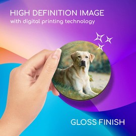 1 x Round Coaster - Labrador Retriever Dog Pet Cork Backed MDF Glossy Tea Coffee Accessory #21777