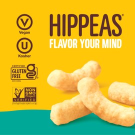 Hippeas Chickpea Puffs, Variety Pack: Vegan White Cheddar, Nacho Vibes, 0.8 Ounce (Pack of 30), 3g Protein, 2g Fiber, Vegan, Gluten-Free, Crunchy, Plant Protein Snacks