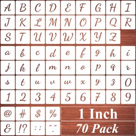 1 Inch Alphabet Letter Stencils for Painting - 70 Pack Letters and Numbers Stencil Templates with Signs for Painting on Wood, Reusable Number and Letter Stencils for Chalkboard Wood Signs & Wall Art