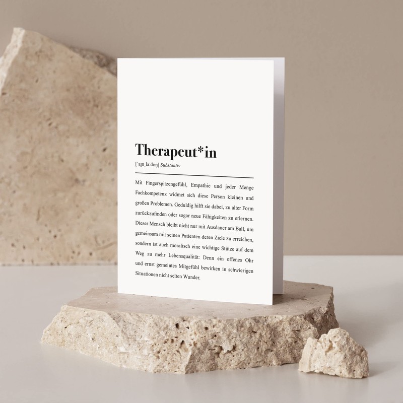 Therapist or Therapist Card with Envelope - Therapist*in Definition