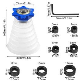 Transparent Drill Dust Cover Set, Six Sided Ear Hole Design, Drill Dust Collector, Double Layer Dustproof, Suitable for Most Types of Hammer Drills (White)