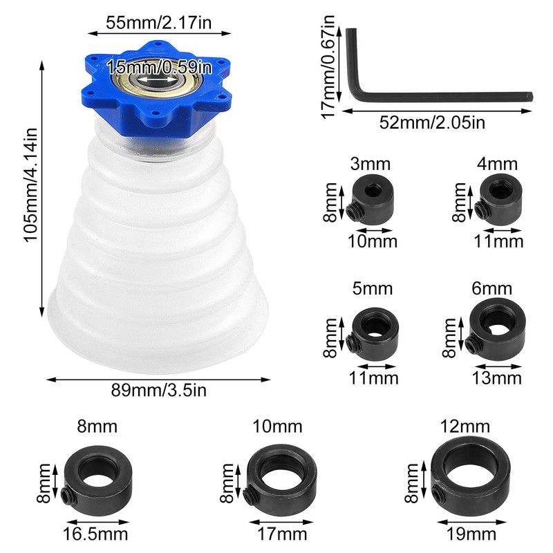 Transparent Drill Dust Cover Set, Six Sided Ear Hole Design,