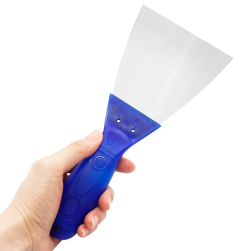 Putty Knife, 4 Inch Metal Steel Scraper, Plastic Handle Spackle