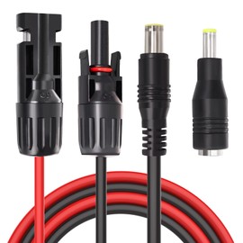 Goupchn - Conector de panel solar a CC de 8 mm, cable de extensión adaptador de 16 AWG con adaptador de CC de 5,5 mm x 2,5 mm para central eléctrica de respaldo portátil GZ, generadores solares de 6