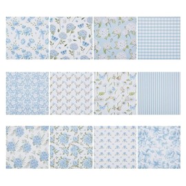 PLIGREAT 24 Sheets Hydrangea Pattern Scrapbook Paper, Light Blue Flower Double Sided Decorative Craft Paper for DIY Card Making Photo Album Journal Decor DIY Background, 30x30cm