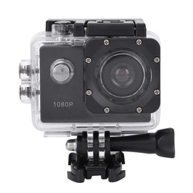 Oumij Cámara de Acción Deportiva Mini Cámara HD 1080P Pantalla LCD de 2 Pulgadas Impermeable de 30m Lente Gran Angular de 140 ° Videocámara DV Deportiva, con Batería(Negro)