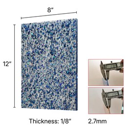 Glitter Acrylic Sheets 8x12 (Pack of 6), 0.11 Inch Thickness - Multicolor Acrylic Sheets for Arts & Crafts, DIY Projects, Multicolor Glitter, for Laser Cutting and Engraving with CO2