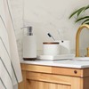 Motifeur Bathroom Accessories Set, 5-Piece Ceramic and Wood Bath Accessory