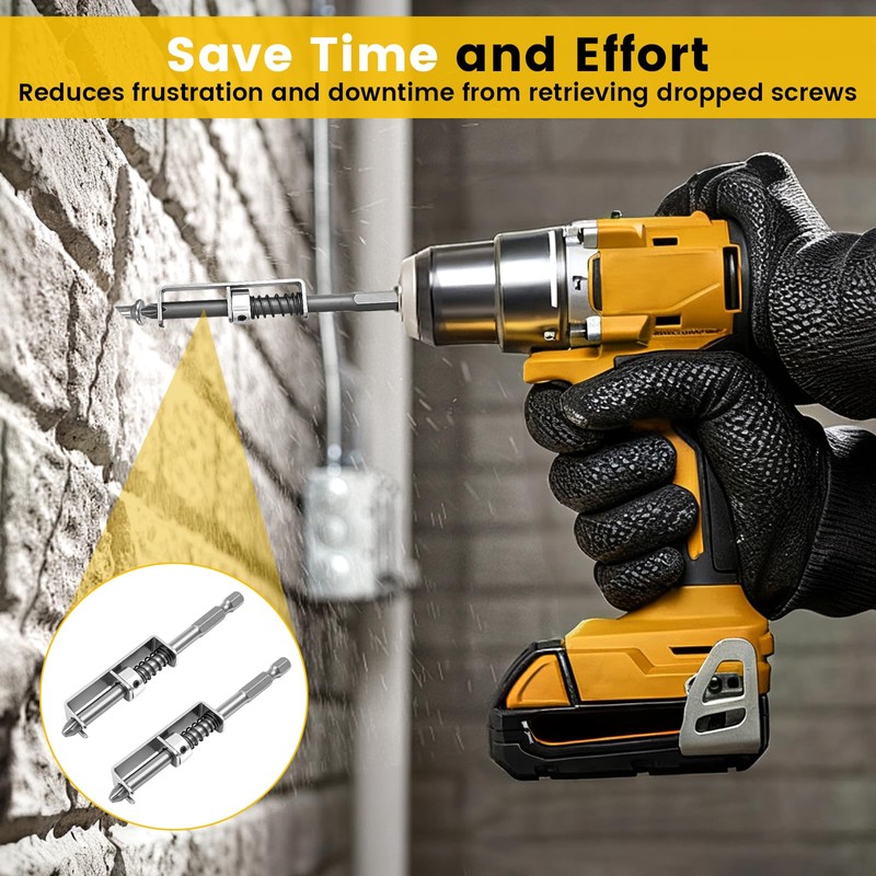 2 Pcs Spring-loaded Screw Holder Bit, Universal Screwdriver Bit with