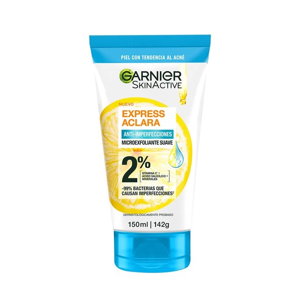 Garnier Express Aclara Limpiador profundo exfoliante Anti-imperfecciones con Ácido Salicílico