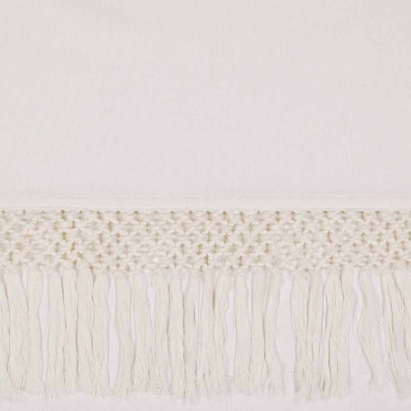 Mercantile Lucinda Light Filtering Window Curtain with Attached Knotted Fringe