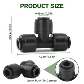 Kalolary 30PCS Quick Connect 1/4" Drip Irrigation Tee Connectors with 4Pcs Plugs, Universal Tee Fitting for 1/4 Inch Irrigation Tubing, Leak Free Fittings for Drip Irrigation System
