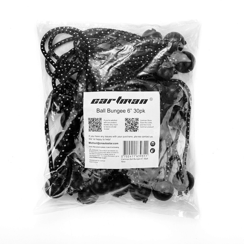 Cartman 30 Pack 6 Inch Ball Bungee Cords Canopy Ties
