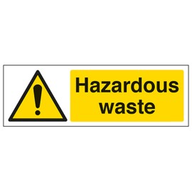 V Safety Hazardous Waste - Landscape 300 x 100 mm - 2mm Super-Tough Rigid Plastic Safety Sign