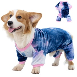 Mklhgty Tie Dye Dog Pajamas, Dog Winter Clothes Soft Pjs for Small Dogs Boy Girl, Puppy Christmas Comfy Pet Jumpsuit, Cat Onesie