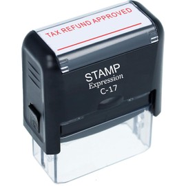 stampexpression - Tax Refund Approved with Line Office Self Inking Rubber Stamp - Red Ink (A-50055)