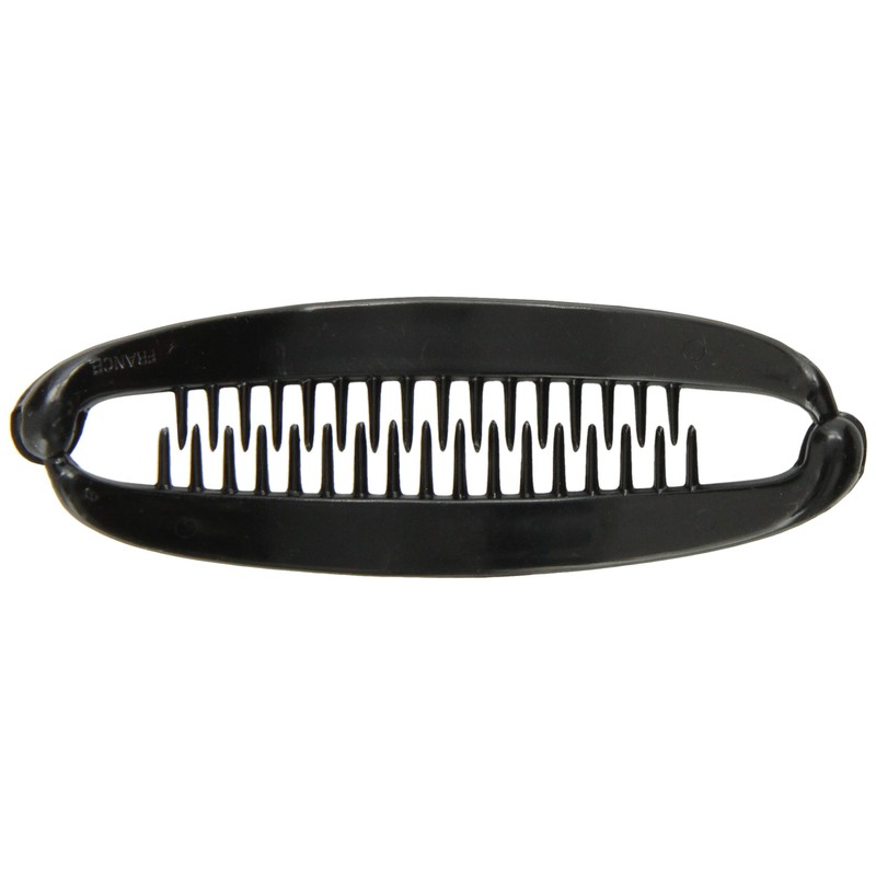 Caravan French Black Banana Clip With Ball Closure