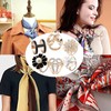 Pack of 6 Brooches Clip Scarf Clip Metal with Fabric