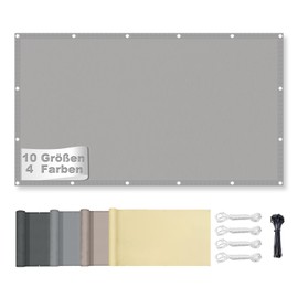 Awning, Waterproof, Rectangle, Premium Polyester, Many Lengths and Widths to Choose From with Eyelets and Rope, Sun Protection 95% UV Protection, Wind Protection, Tear-Resistant, Weatherproof, 1 x 1 m