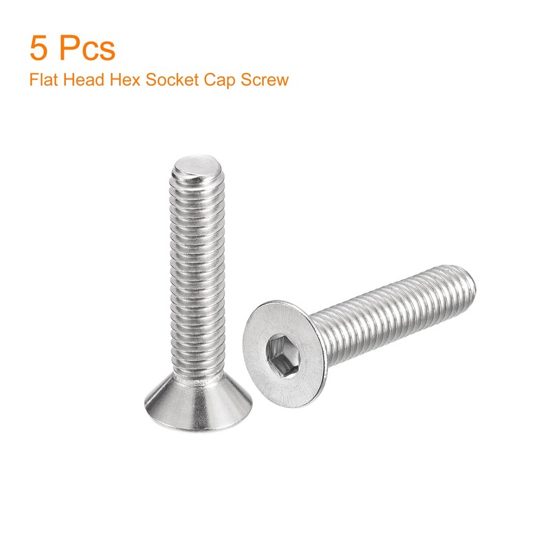 QUARKZMAN 5/16-18x1-1/2 Inch Flat Countersunk Socket Cap Screws 5pcs 304