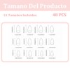 48 Piezas Uñas Press On,Uñas Postizas De Cortas Largas De