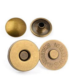MAHAVIMOKSA 100Sets 14mm Magnetic Button Snaps Double Rivet Closures Round Clasp Stud Button for DIY Craft Sewing Bag Purse Leather Clothing Scrapbooking (Antique Bronze)