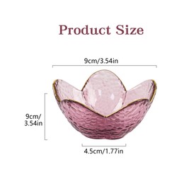 Dmnnlp Small Glass Trinket Dish, Jewellery Dish Trinket Tray, Jewelry Plate for Rings Earrings Necklace and other Small Accessorie, Gift for Wife Mom Daughter -Purple