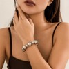 Statement Gold Beaded Bracelets for Women Strand Tarnish Chunky Dainty