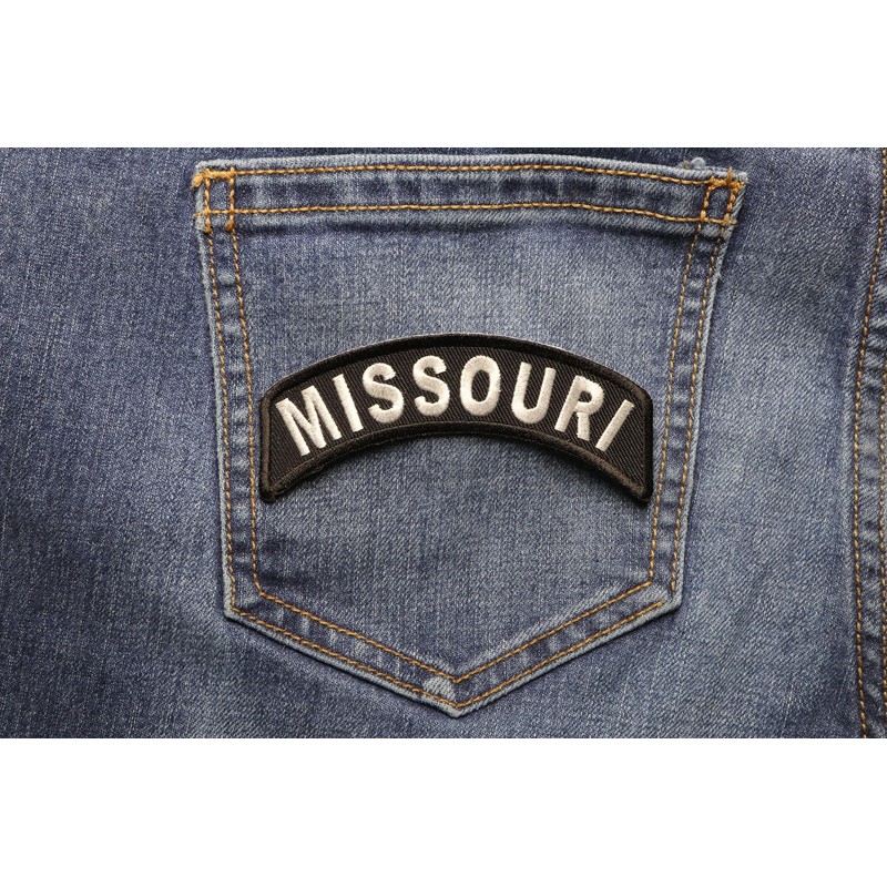 Missouri Patch - 4x1.75 inch. Embroidered Iron on Patch