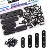 mxuteuk 86pcs Stainless Steel Black Straight Plate Bracket Metal Patch