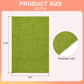 Rebower Corrugated Cardboard Paper Sheets, Corrugated Paper Cardboard Inserts [for Craft and DIY Projects] - 11.8x8.3 Inch/Green/20 Pcs
