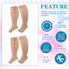 Hillban 2 Pair Plus Size Calf Zipper Compression Socks 15