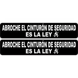 StickerTalk Abroche el Cinturón de Seguridad Vinyl Stickers, 1 sheet of 2 stickers, 5 inches x 1 inch each