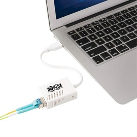 Tripp Lite Ethernet NIC Adapter, USB 2.0 to Fiber Optic Adapter, 10/100 Mbps, 100Base-FX, LC, Multimode Fiber, White (U236-MMF-LC)