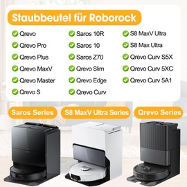 RUKHOOL RUKHOOL Staubbeutel f1r Roborock Qrevo/Saros Serie Beutel Staubsaugerbeutel f1r Qrevo S/Saros 10R / QV 35A/ QRevo Pro/Edge/Curv/Master/ S8 MaxV Ultra Staubs?cke Ersatzstaubbeutel Ersatzbeutel
