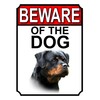 BEWARE OF THE DOG METAL GATE SIGN ROTTWEILER 200MM X