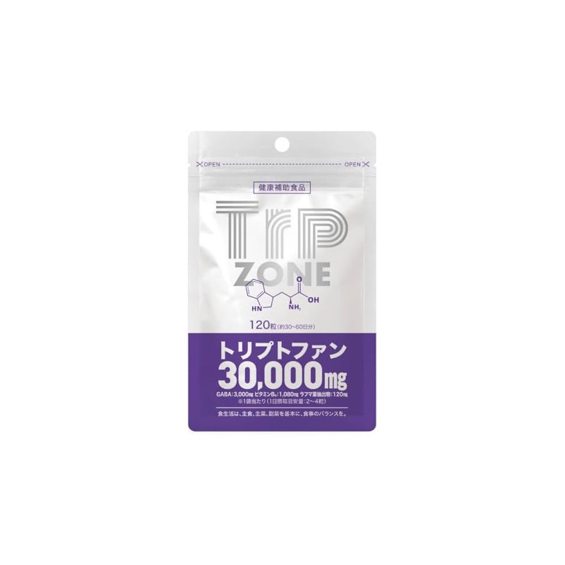 Tryptophan Supplement, 1 Bag, High Formulation, 30,000 mg, 120 Tablets,