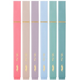 Mr. Pen- Aesthetic Highlighters, 6 pcs, Chisel Tip with Gold Trims, Morandi Colors, Cute Assorted Colors, Bible Highlighters No Bleed