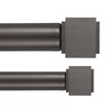 Double Curtain Rods with Square Heavy Duty Aluminum Alloy Finials
