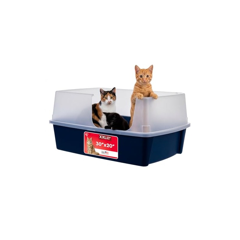 IRIS USA XX-Large Side Entry Cat Litter Box, Open Top