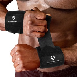 EVMT Premium Weightlifting Wrist Wraps 20in. Durable Straps for Weightlifting, Enhanced Wrist Support. Ideal Lifting Straps for Strength Training. Black