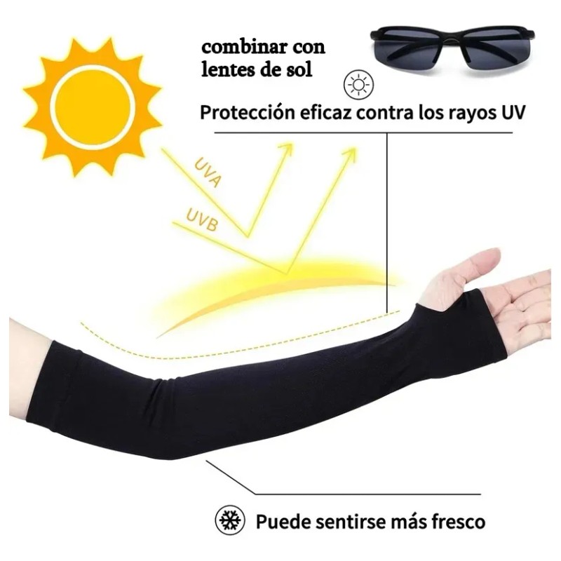 Mangas Protectoras Para Brazos Protección Solar Uv,4 Pares Color Blanco