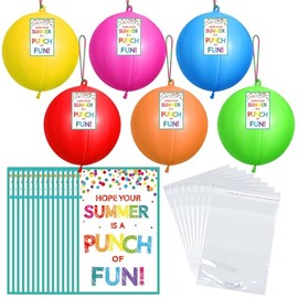 Soulchen 30 Sets End of Year Student Gifts Bulk Large Punch Balloons with Gift Cards Bulk Graduation Goodie Bag Supplies Kindergarten School End of Year Gift Present from Teacher Party Favor