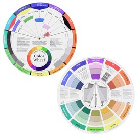 TSLRSA Colour Wheel – Pack of 2 Colour Mixing Wheels, Colour Wheel, Colour Wheel Rotating Disc, Pocket Colour Wheel, for Painting, Design and Makeup (14 x 14 cm)