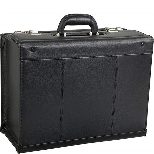 HomeStock Retro Relaxation Black Leather Pilot Case